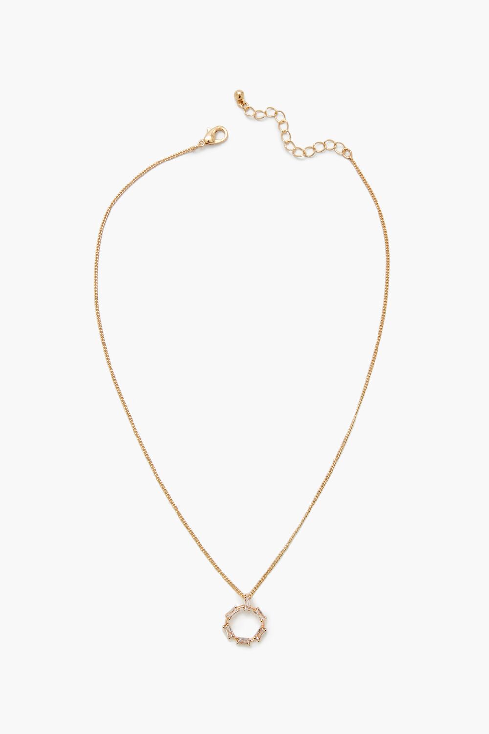 Faux Gem Hoop Charm Necklace