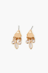 Faux Gem Charm Hoop Earrings