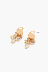 Faux Gem Charm Hoop Earrings