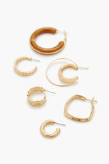 Faux Stone Hoop Earring Set