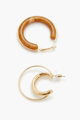 Faux Stone Hoop Earring Set
