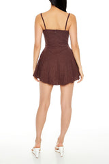 Lace-Up Sweetheart Mini Dress