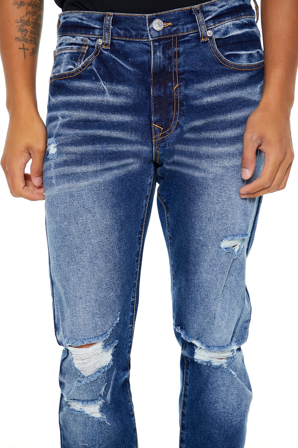 Distressed Slim-Fit Jeans