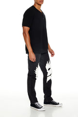 Split Face Slim-Fit Jeans