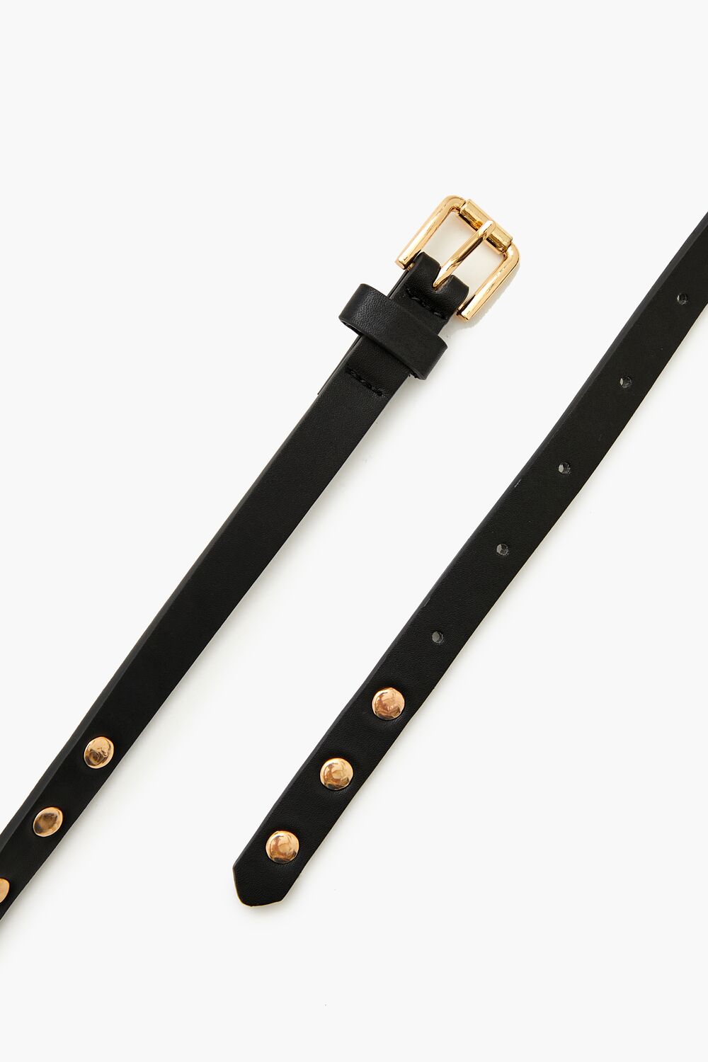 Thin Studded Faux Leather Belt