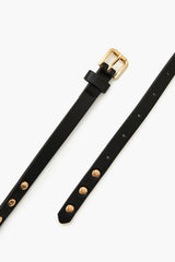 Thin Studded Faux Leather Belt