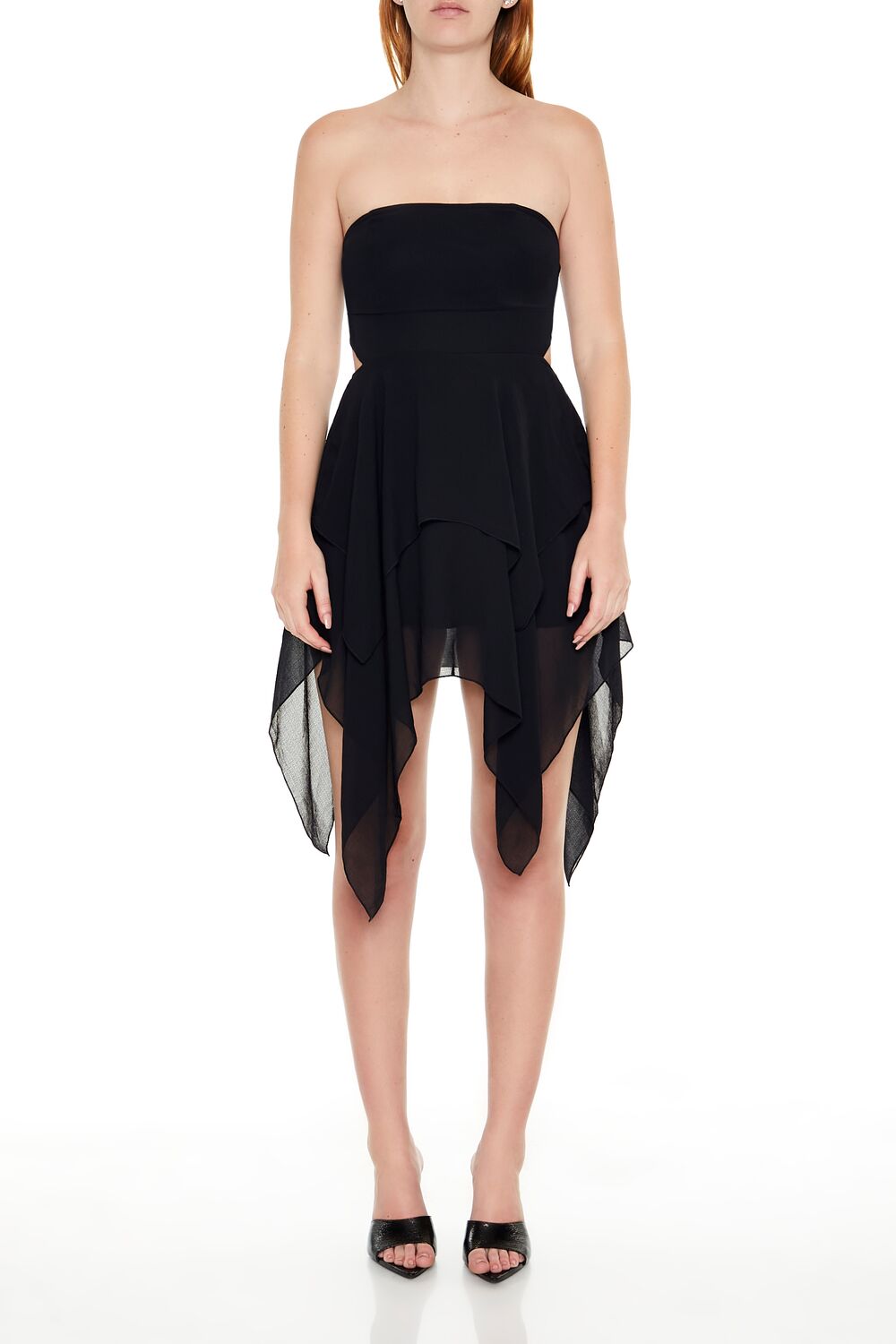 Handkerchief Strapless Mini Dress