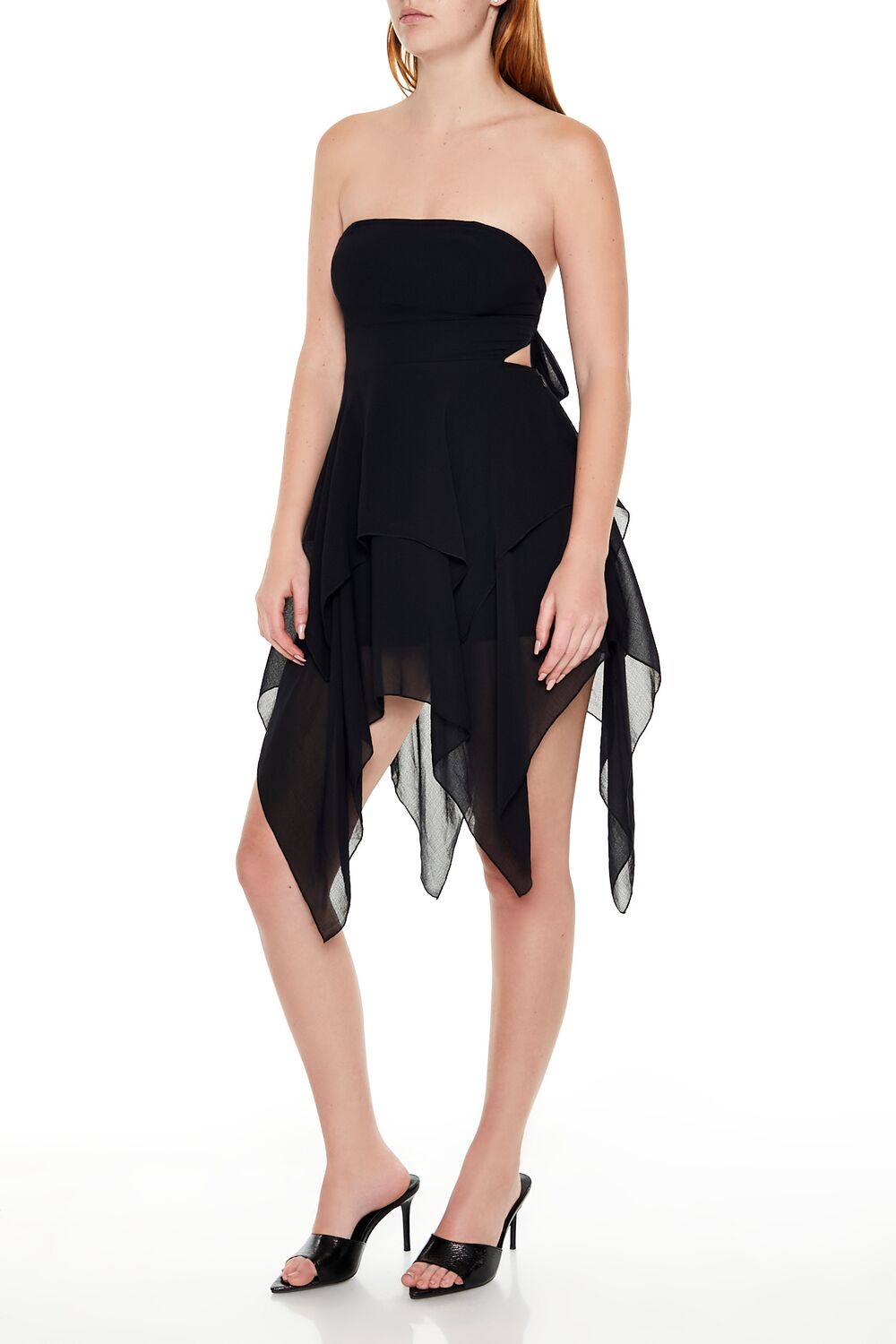 Handkerchief Strapless Mini Dress