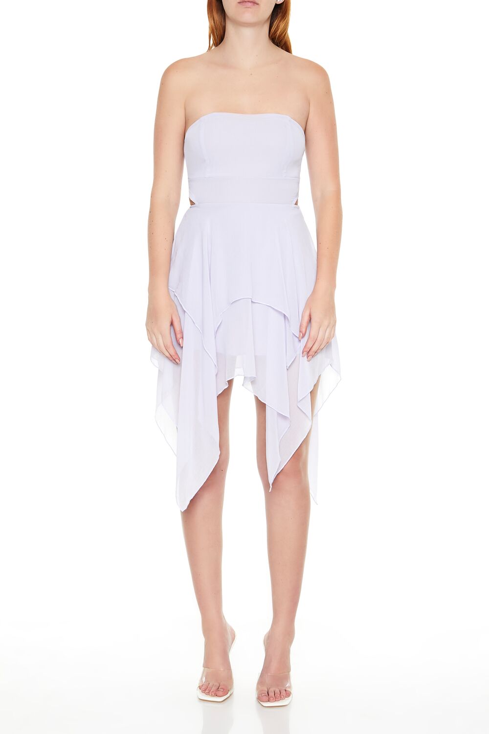 Handkerchief Strapless Mini Dress