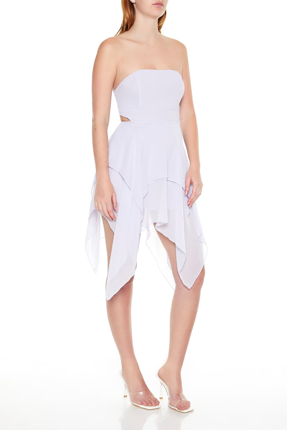 Handkerchief Strapless Mini Dress