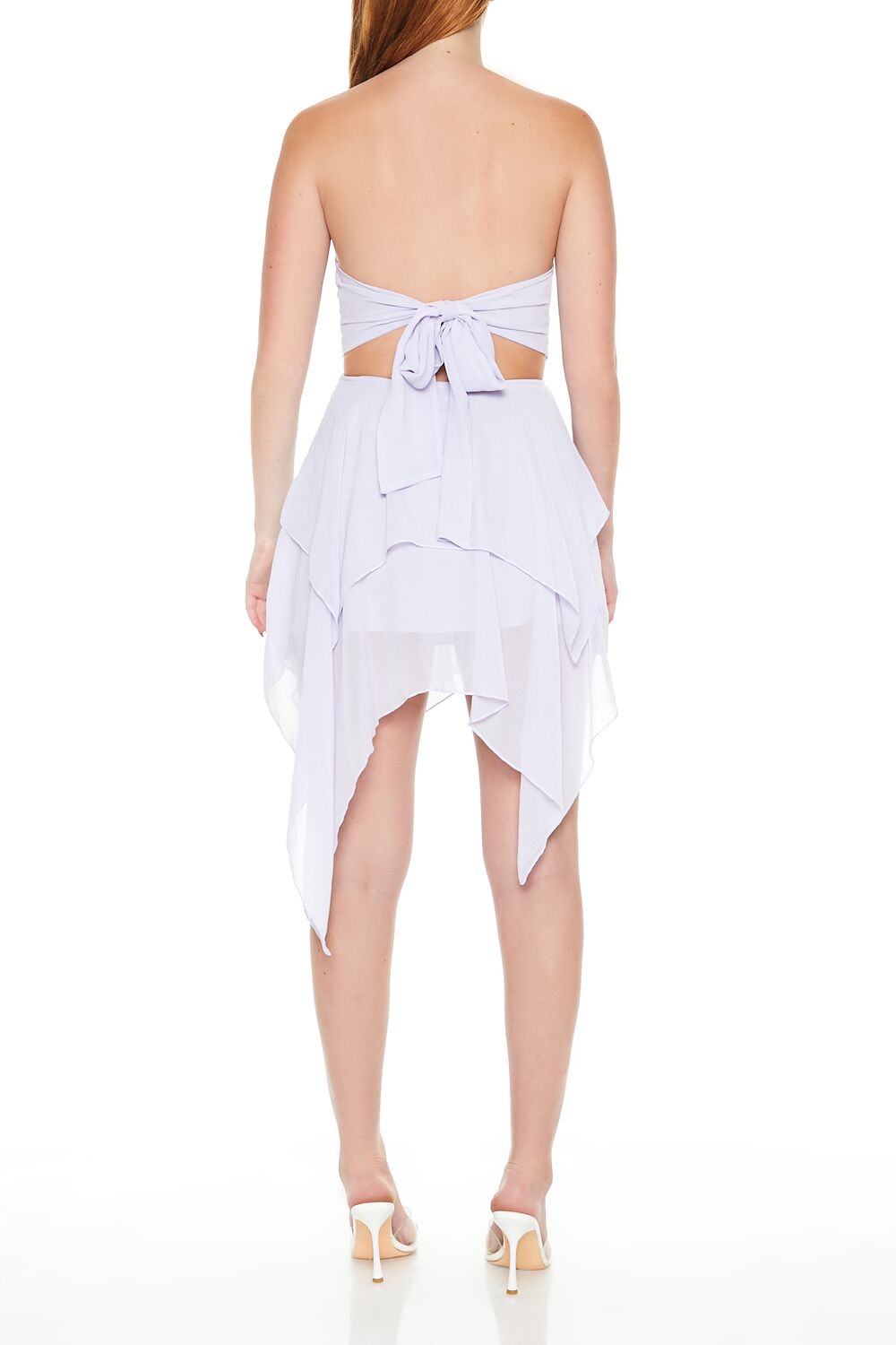 Handkerchief Strapless Mini Dress
