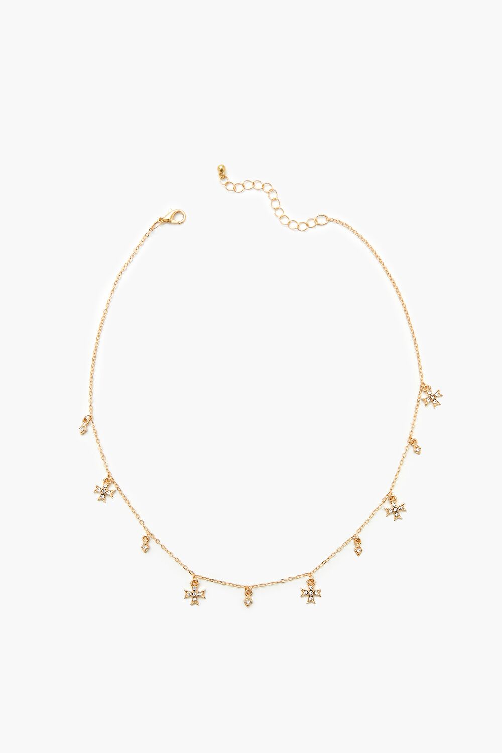 Rhinestone Cross Charm Necklace
