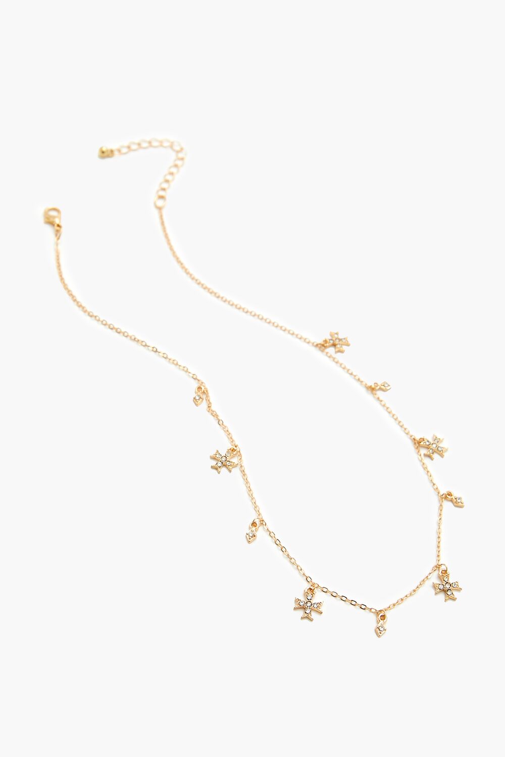 Rhinestone Cross Charm Necklace
