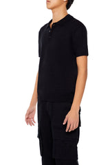 Sweater-Knit Polo Shirt