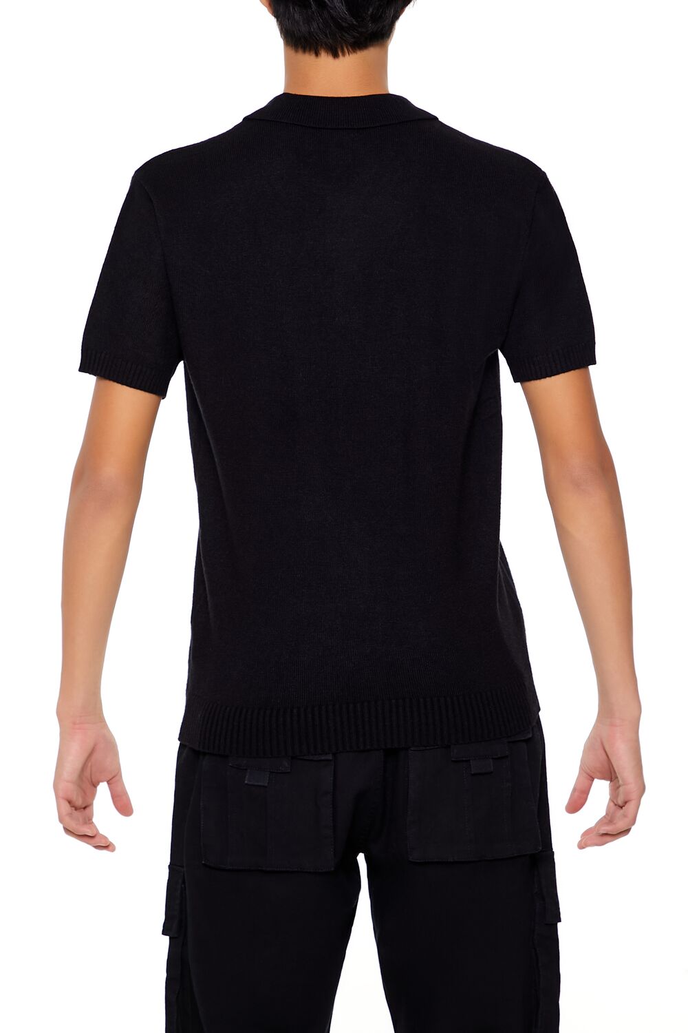 Sweater-Knit Polo Shirt