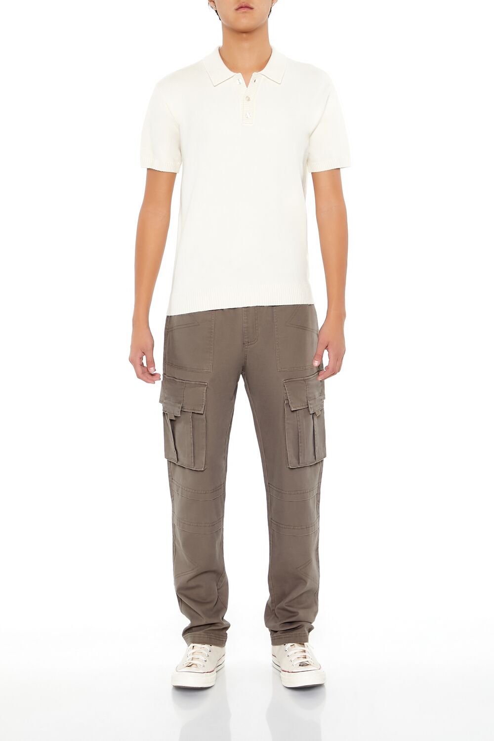 Sweater-Knit Polo Shirt