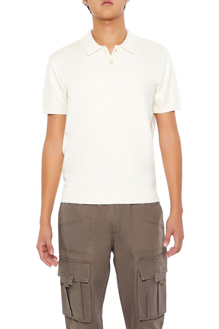 Sweater-Knit Polo Shirt