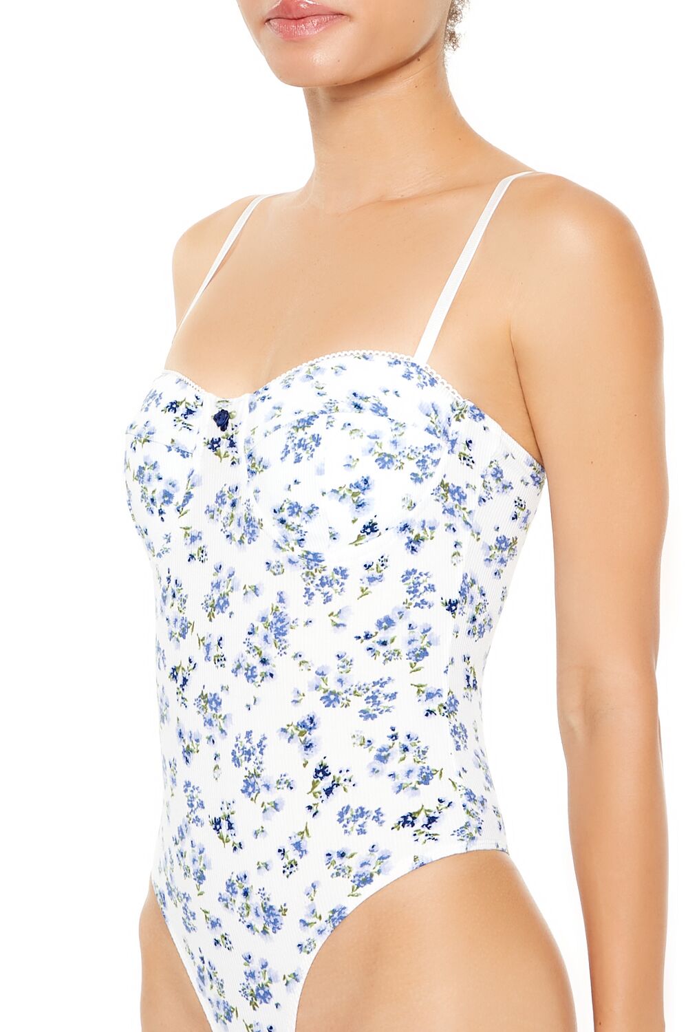 Floral Lingerie Thong Bodysuit