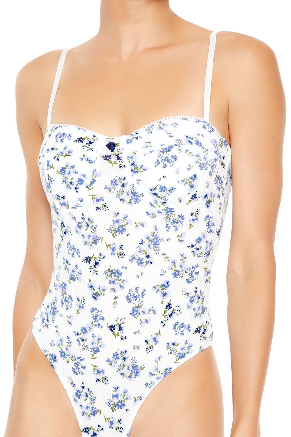 Floral Lingerie Thong Bodysuit