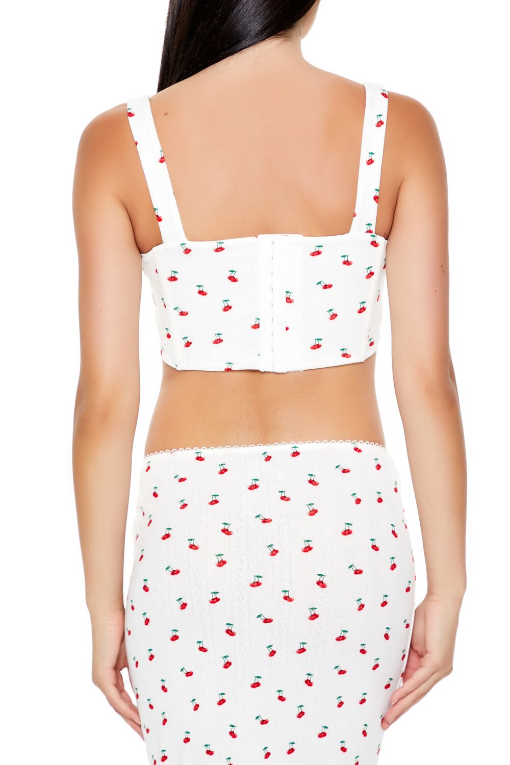 Cherry Print Lingerie Corset Top