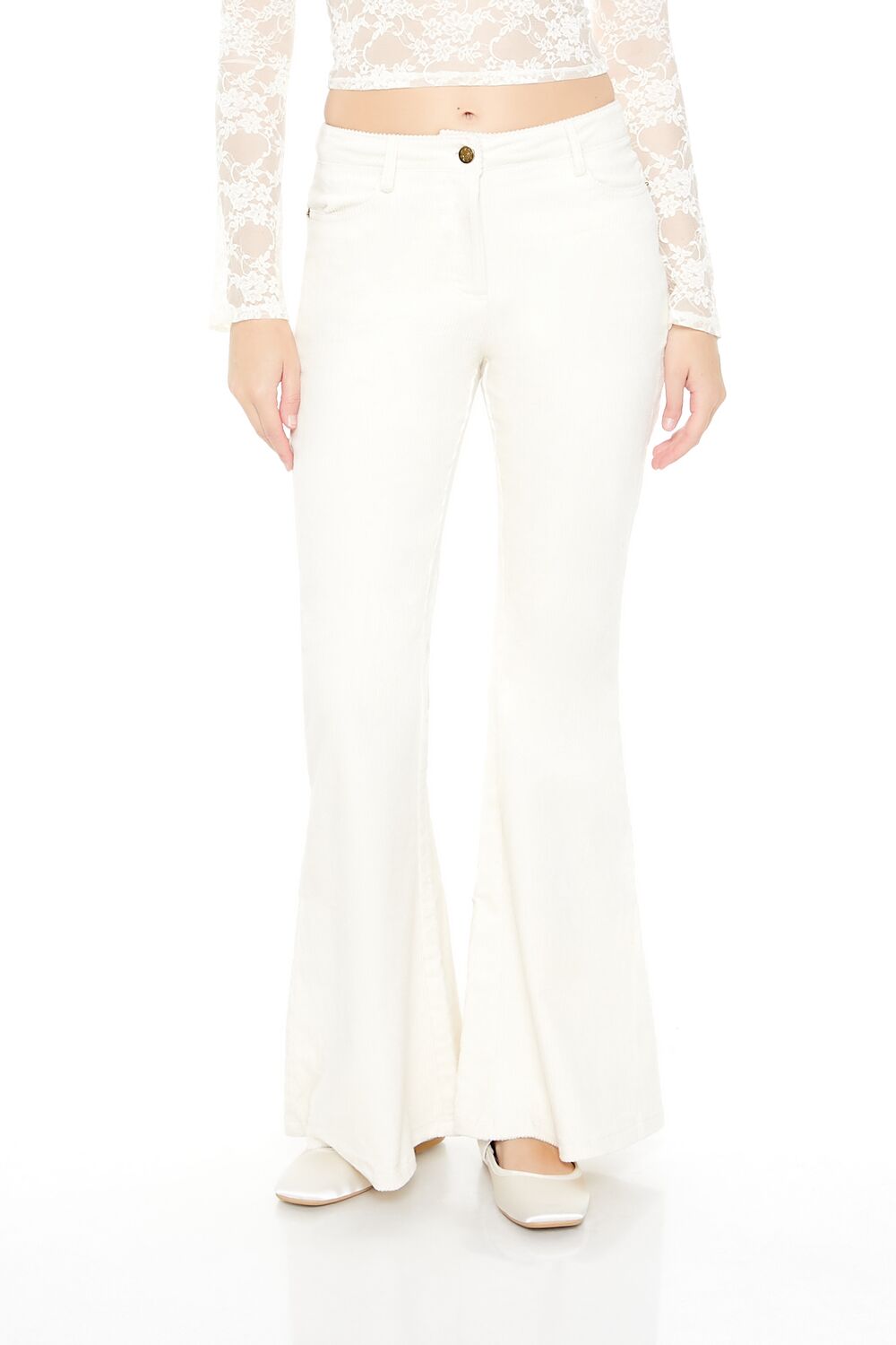 Corduroy Mid-Rise Flare Pants