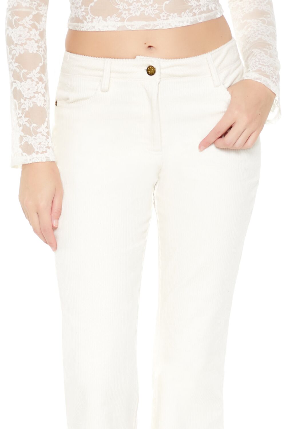 Corduroy Mid-Rise Flare Pants