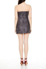 Glitter Denim Tube Mini Dress