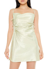 Satin Cutout Cami Slip Dress