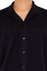 Cable Sweater-Knit Shirt