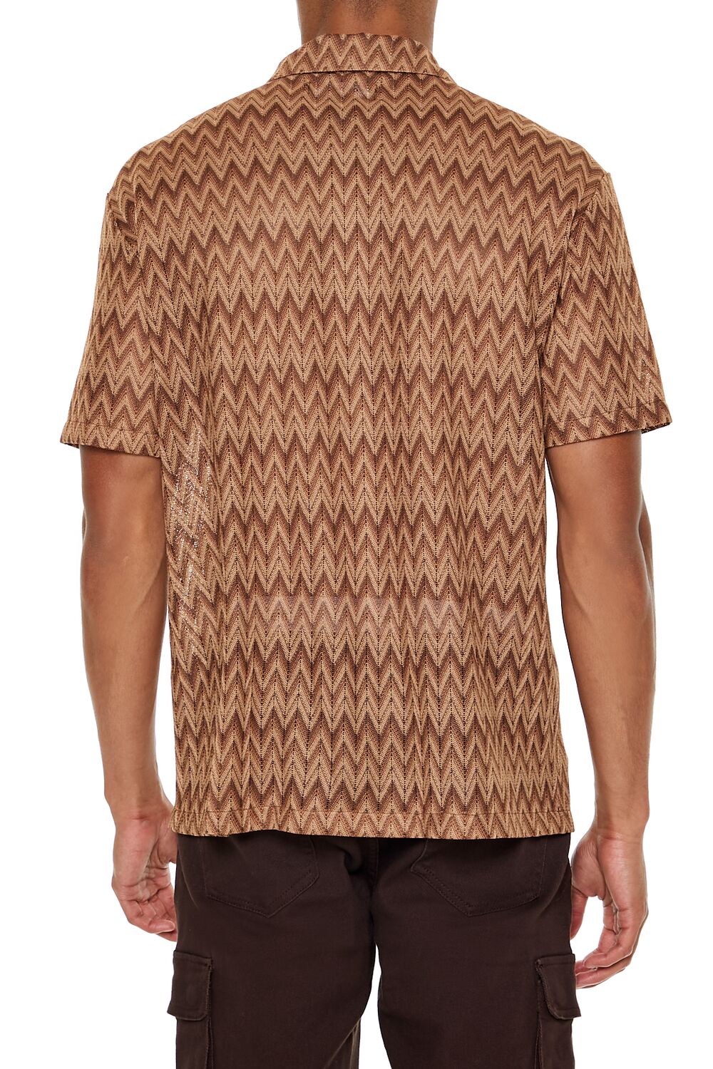 Chevron Textured Button-Front Shirt