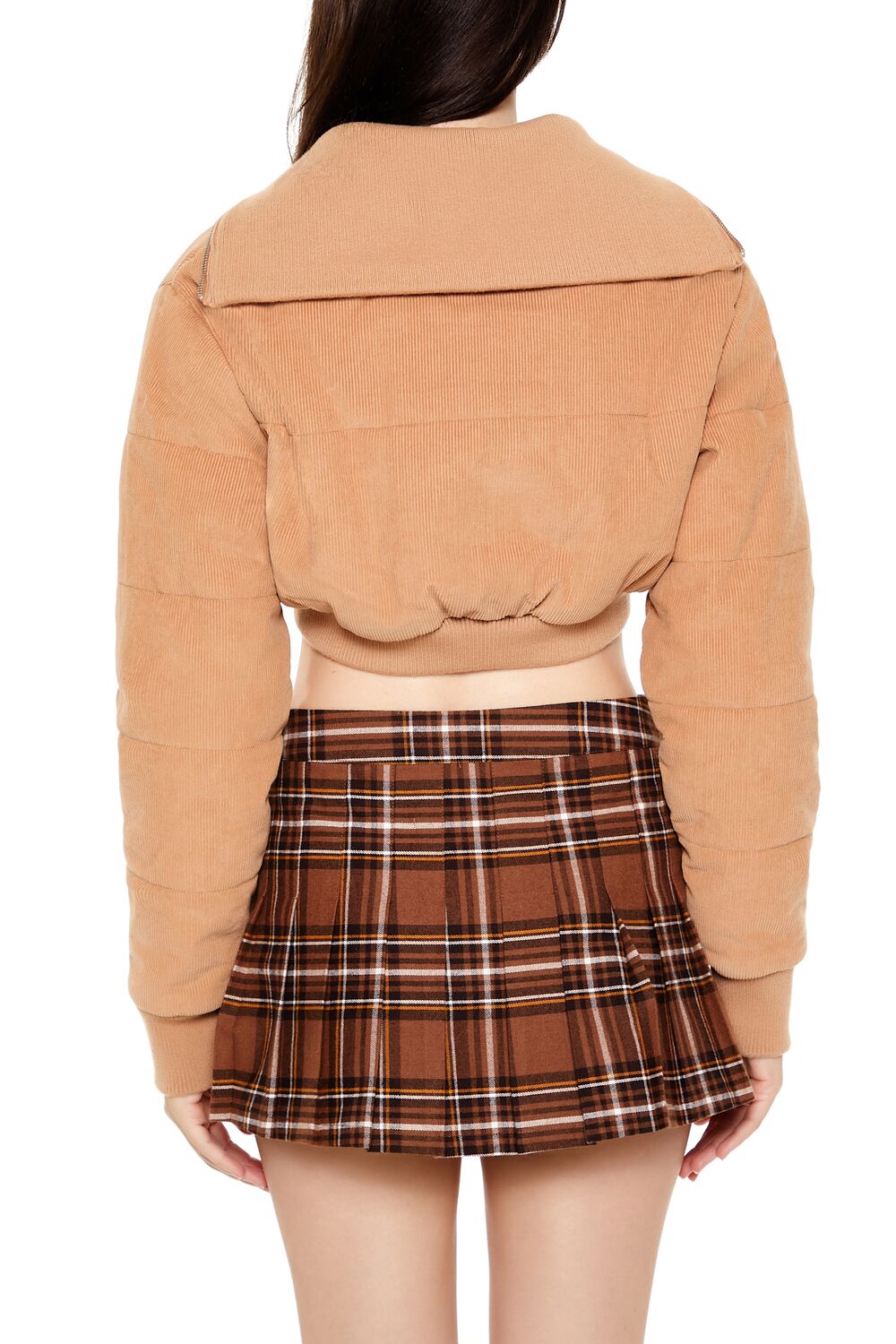 Cropped Corduroy Puffer Jacket