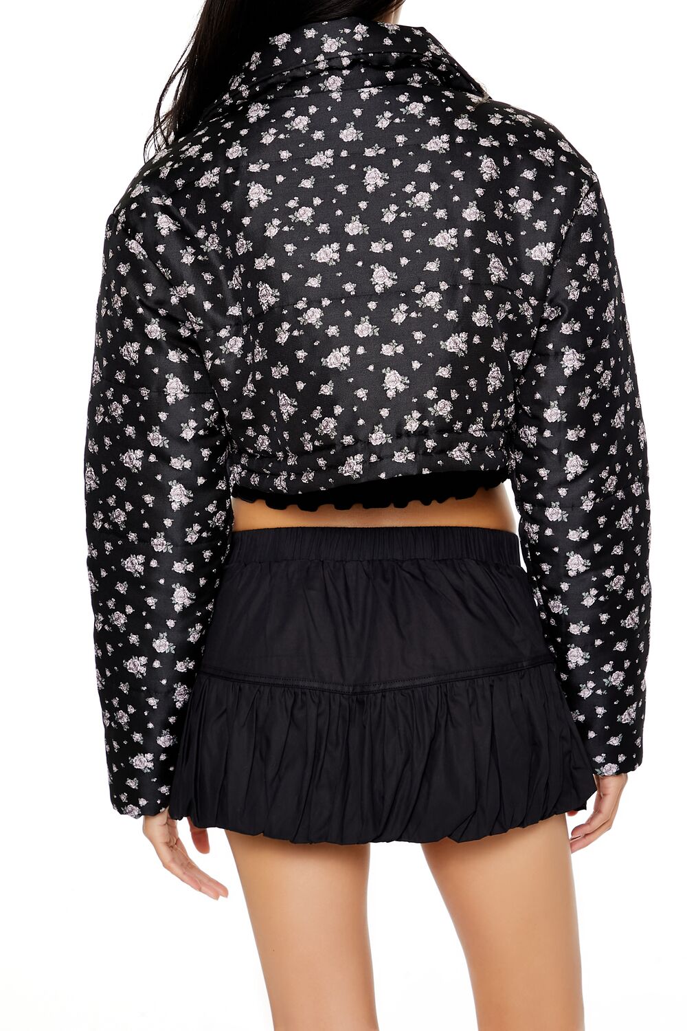 Floral Print Puffer Jacket