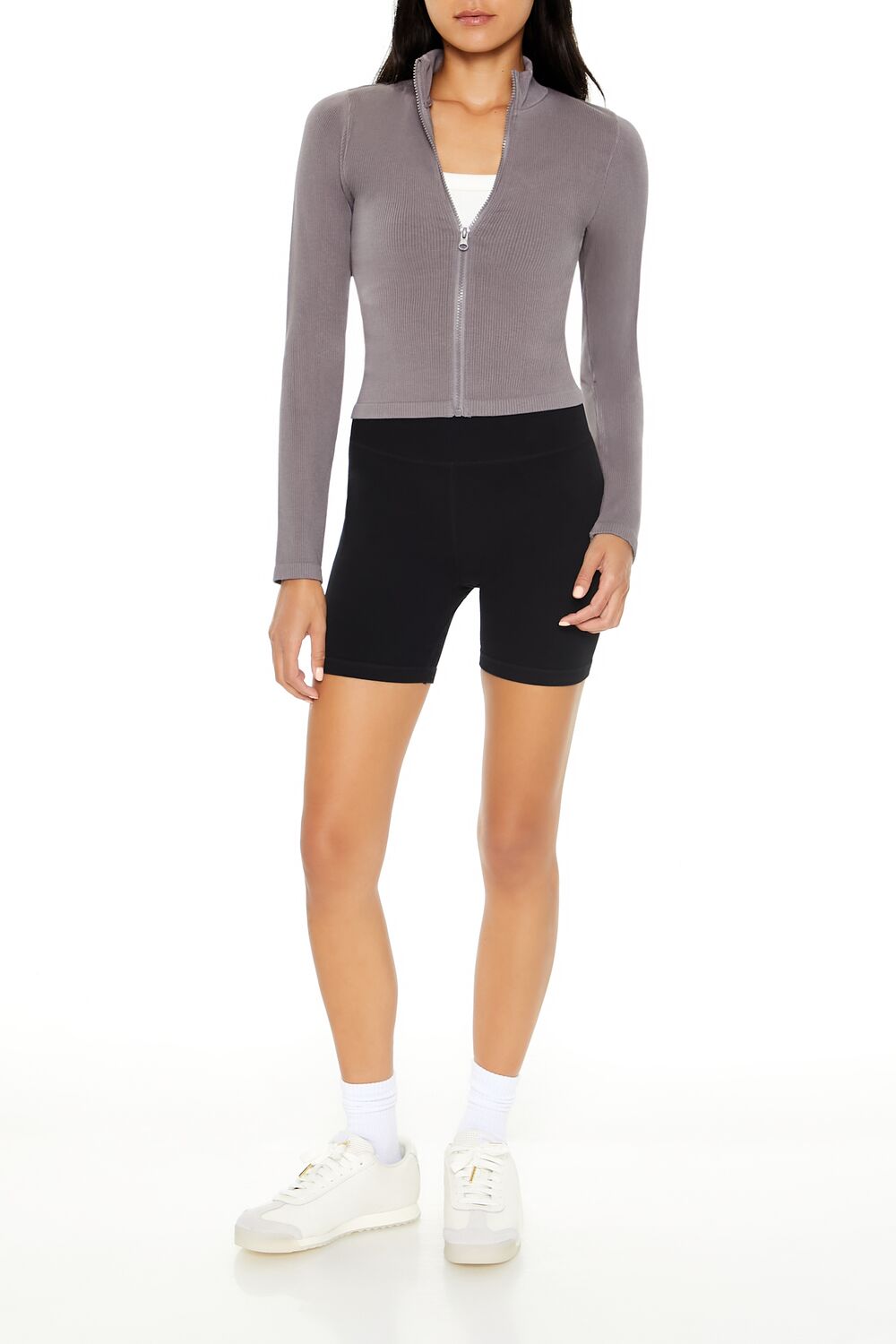 Seamless Ribbed Zip-Up Jacket
