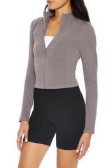 Seamless Ribbed Zip-Up Jacket
