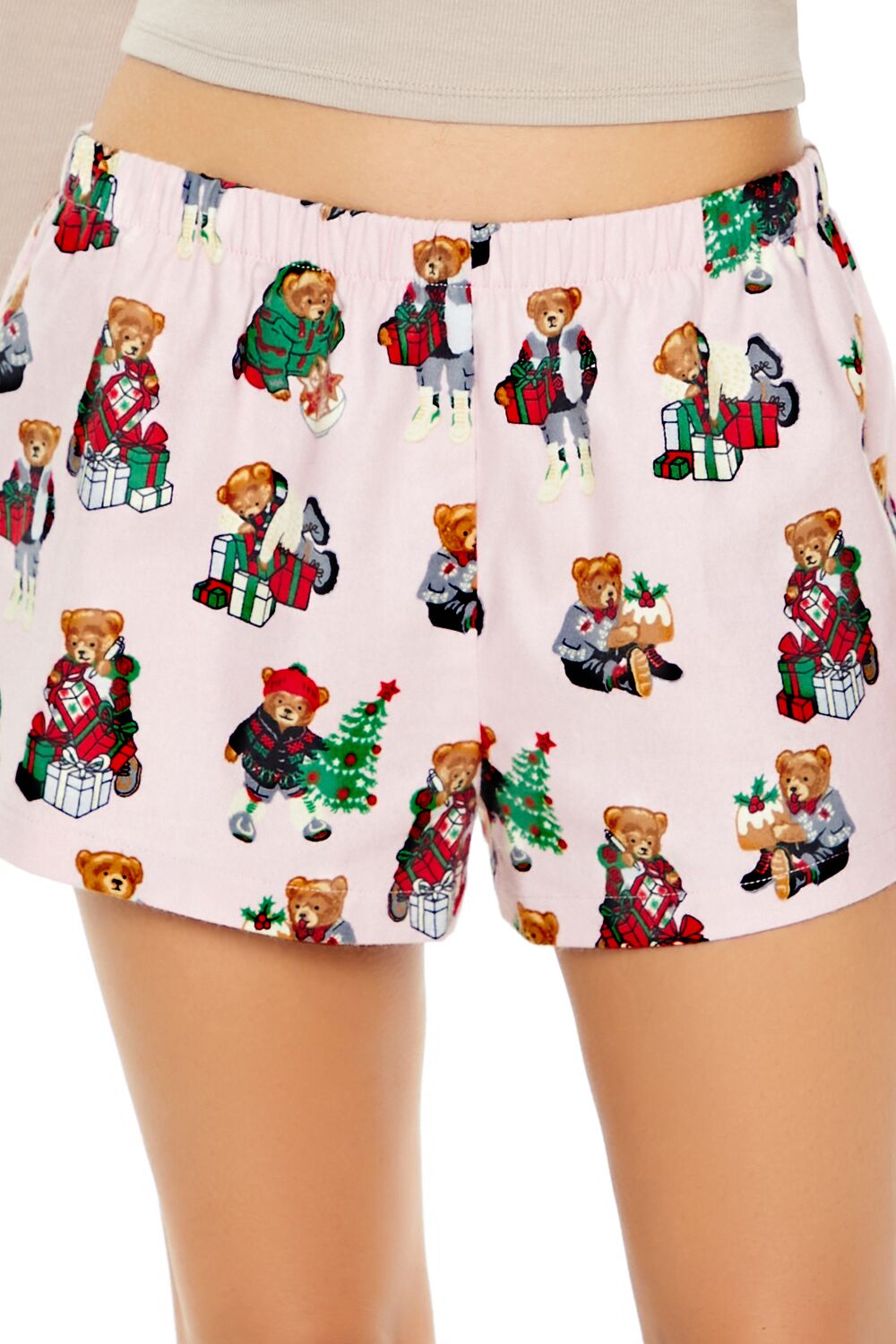 Christmas Teddy Bear Pajama Shorts
