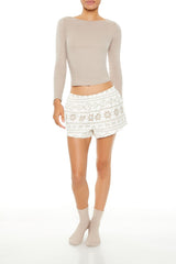 Fair Isle Bow Pajama Shorts