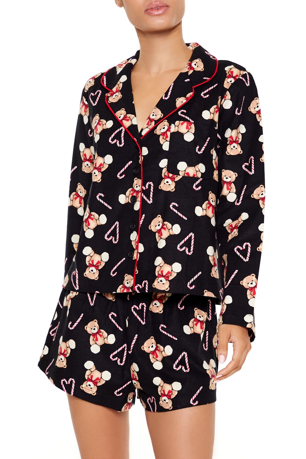 Teddy Bear Shirt & Shorts Pajama Set