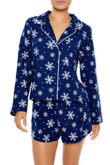 Snowflake Shirt & Shorts Pajama Set