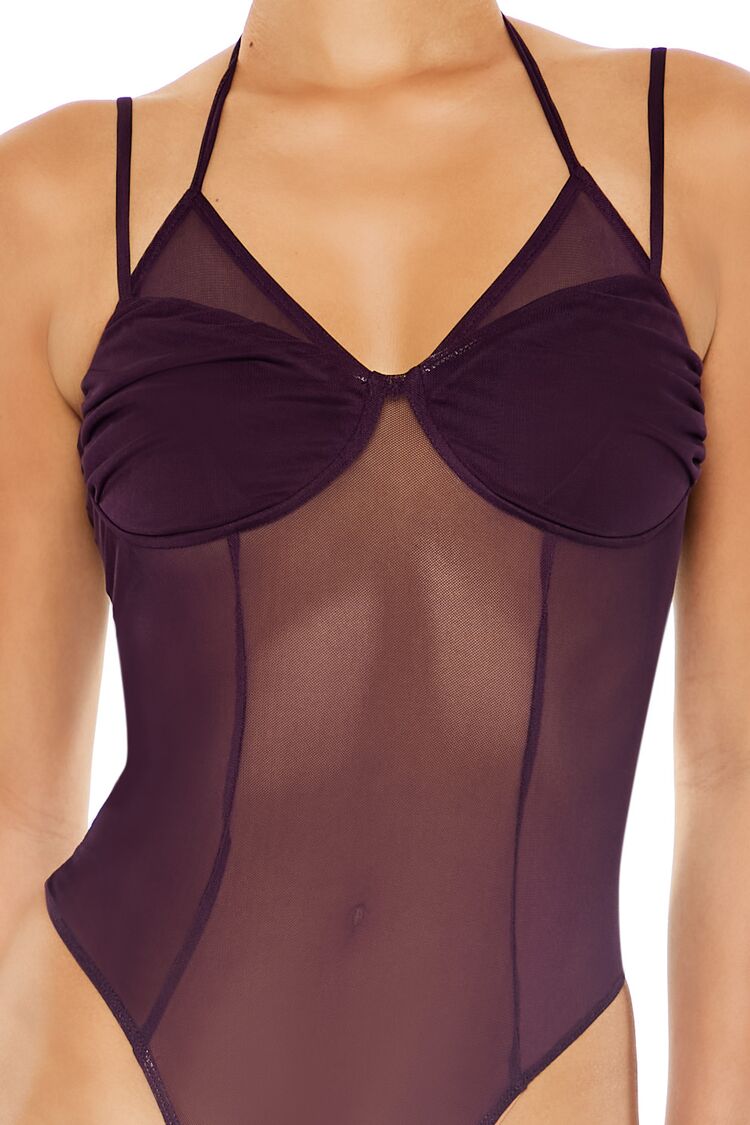 Sheer Mesh Halter Bodysuit