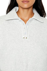 Cropped Fleece Rosette Pullover