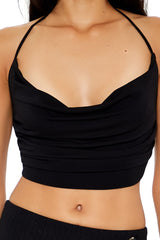 Cowl Halter Crop Top