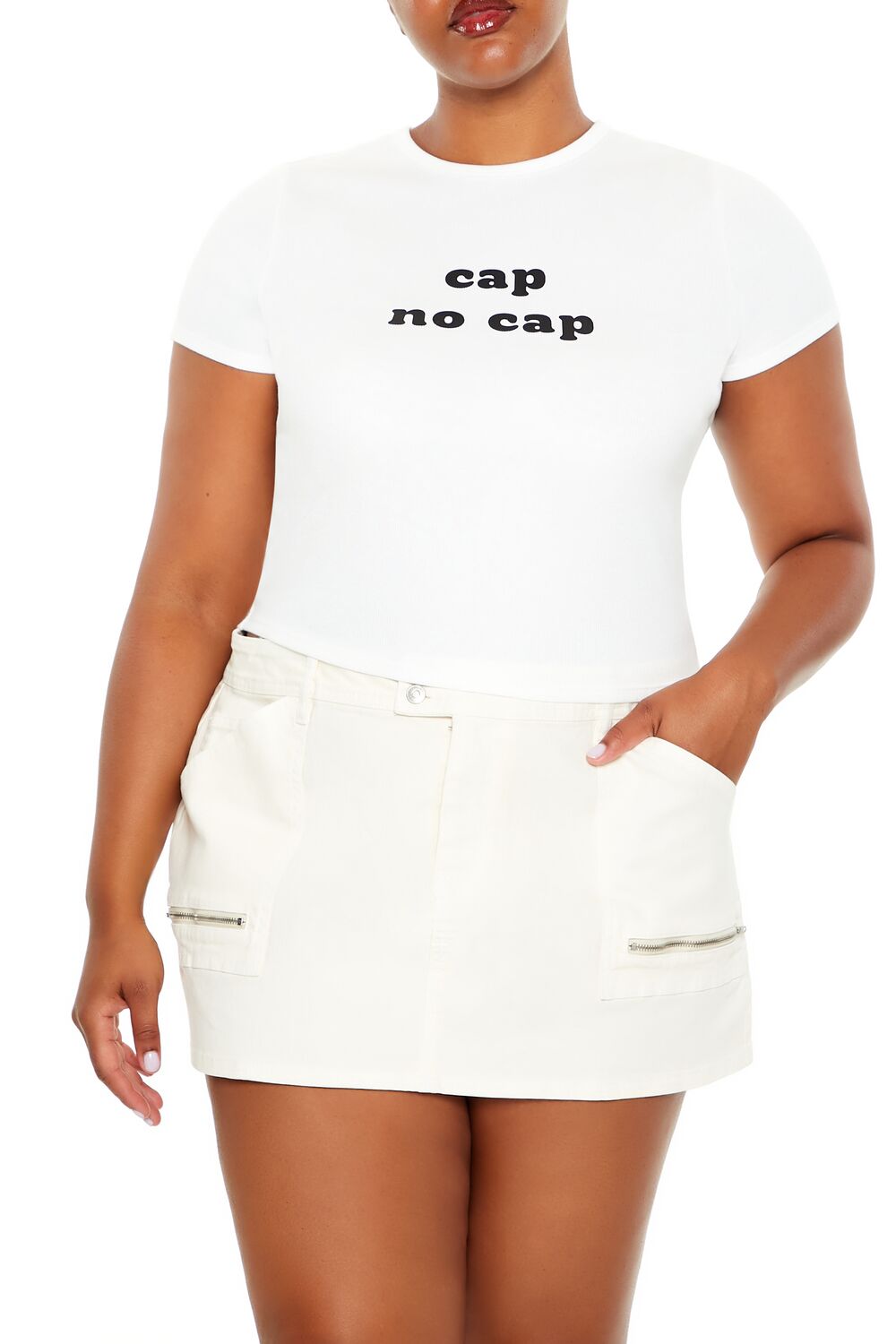 Plus Size Cap No Cap Baby Tee