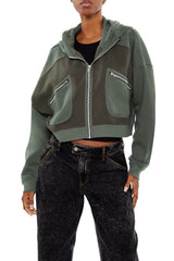 Fleece Colorblock Zip-Up Hoodie