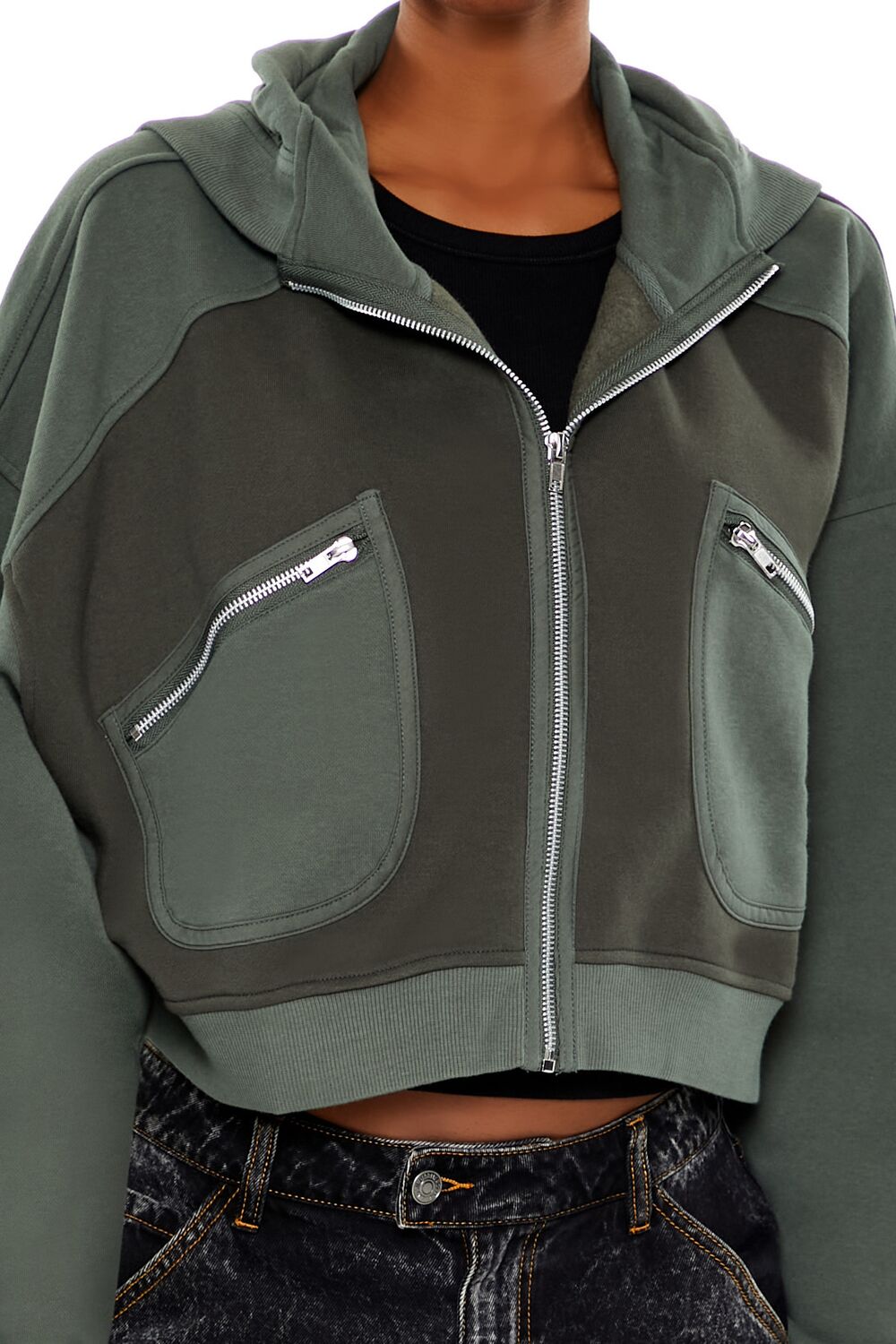 Fleece Colorblock Zip-Up Hoodie