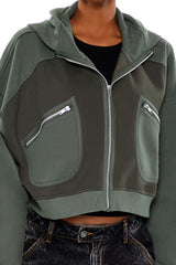 Fleece Colorblock Zip-Up Hoodie
