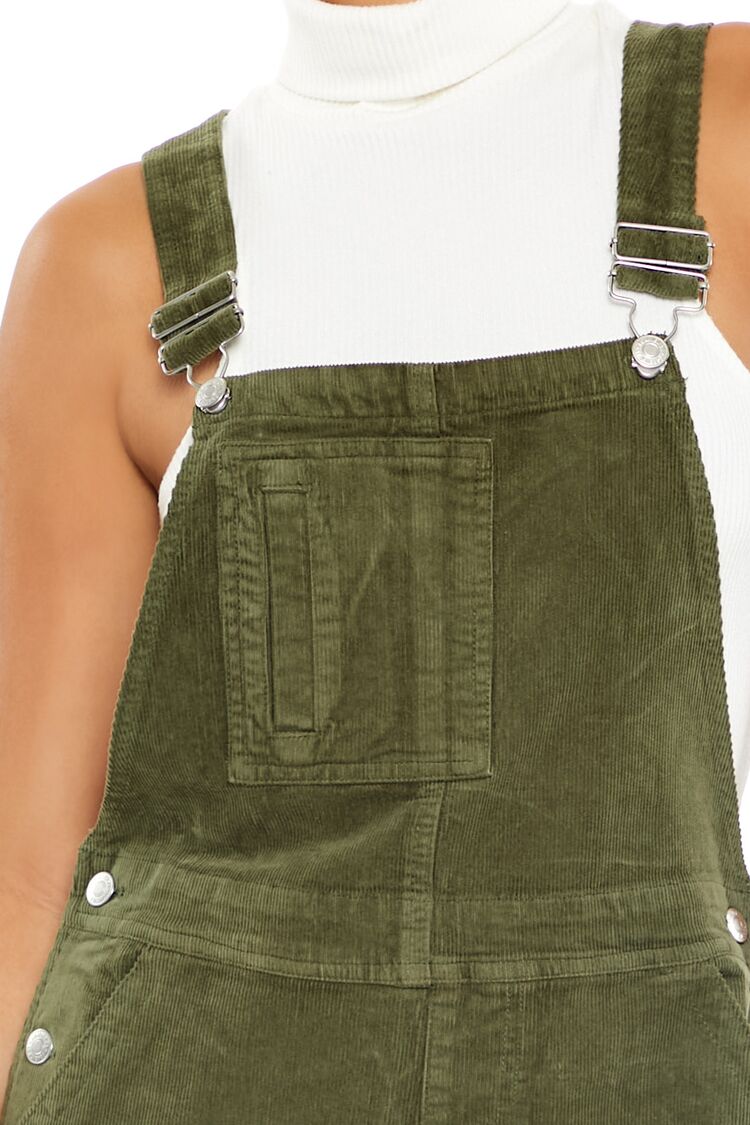 Corduroy Straight Cargo Overalls