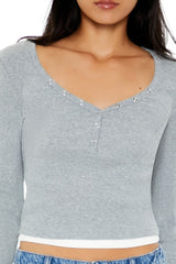 Layered Henley Combo Top