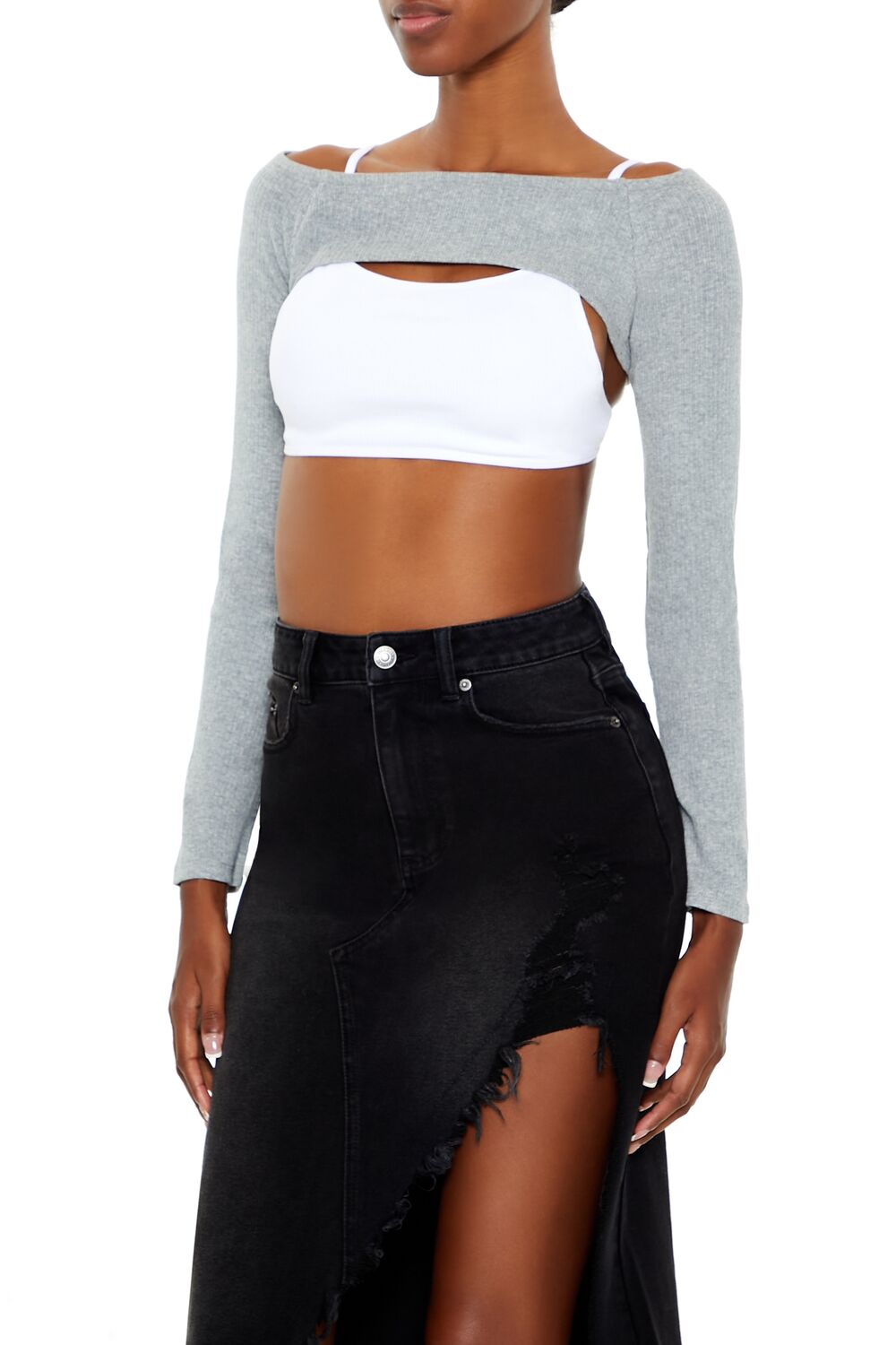 Ribbed Shrug Sweater