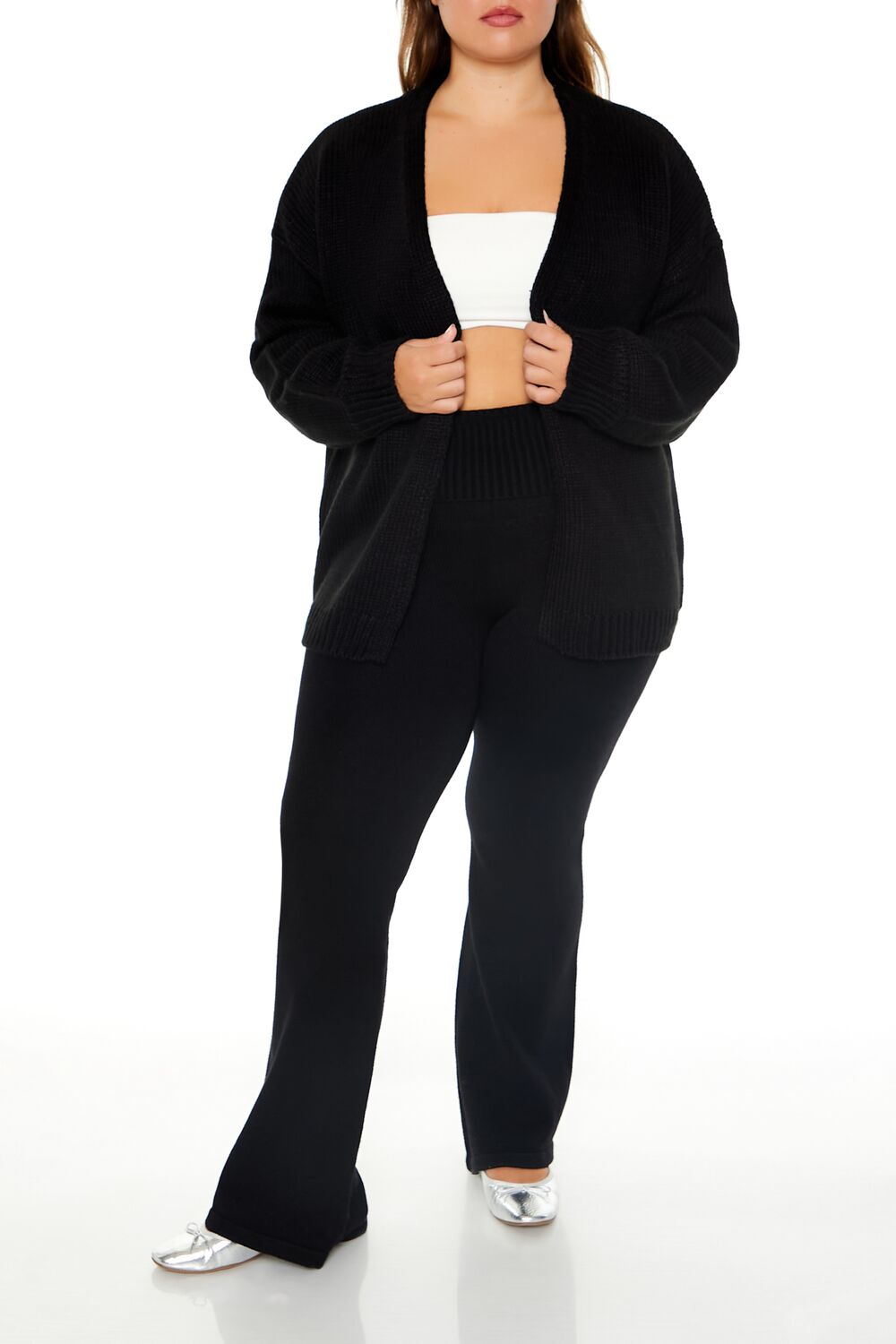 Plus Size Open-Front Cardigan Sweater