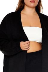 Plus Size Open-Front Cardigan Sweater